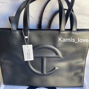Telfa Medium Black Shopping Bag